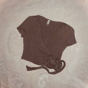 Cross Tie Front Crop Top